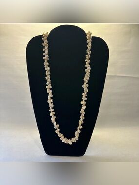 Vintage Hawaiian Umbonium Heavy Shell Lei Necklace Multi 3 Strand Pearlized 18"